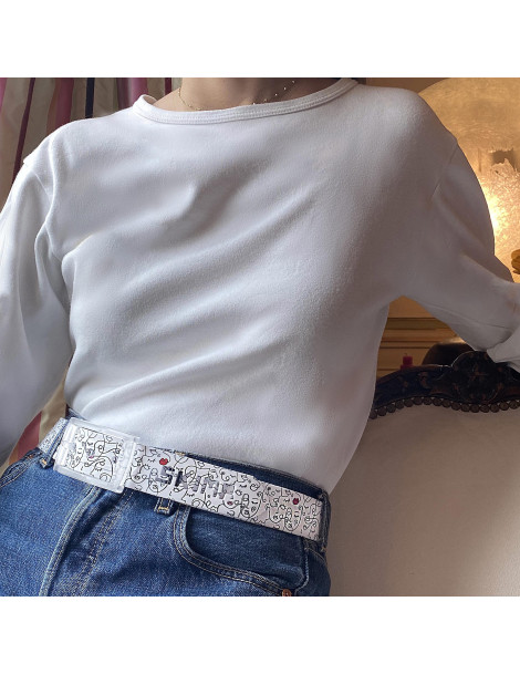 ceinture imprimée white kiss portée - Femme