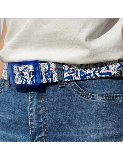 ceinture manouche bleue