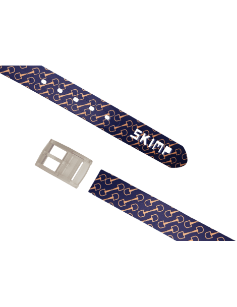 ceinture imprimée - Motif Morse bleu et rose