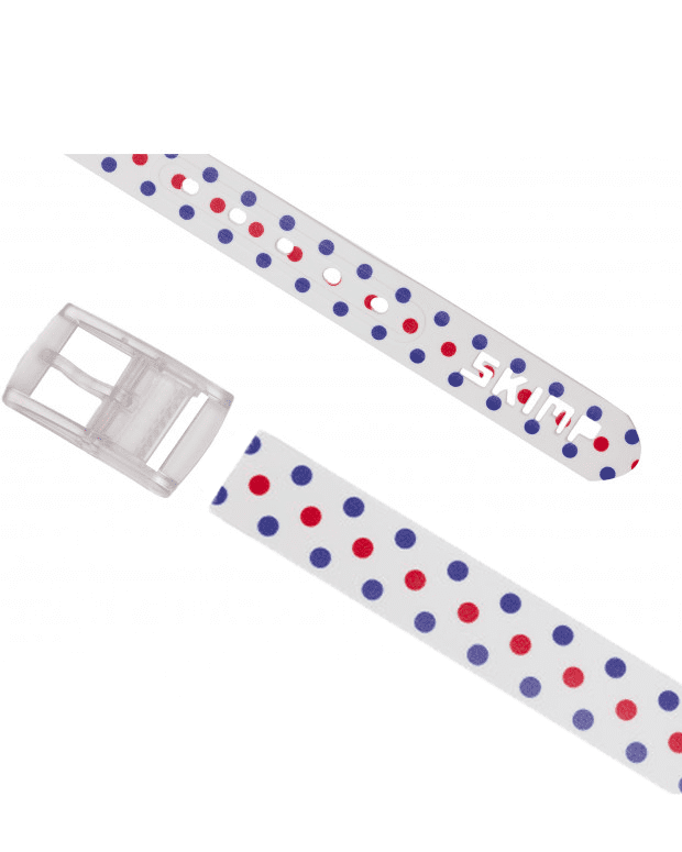 ceinture imprimée  motifs pois bleu blanc rouge