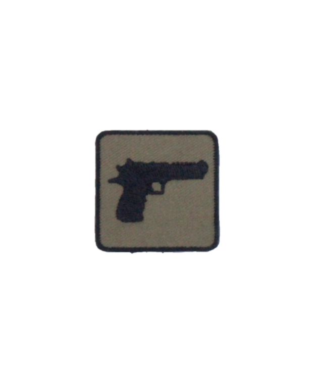 patch brodé pistolet kaki et noir