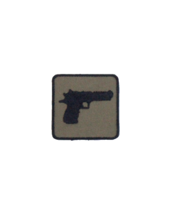 patch brodé pistolet kaki et noir